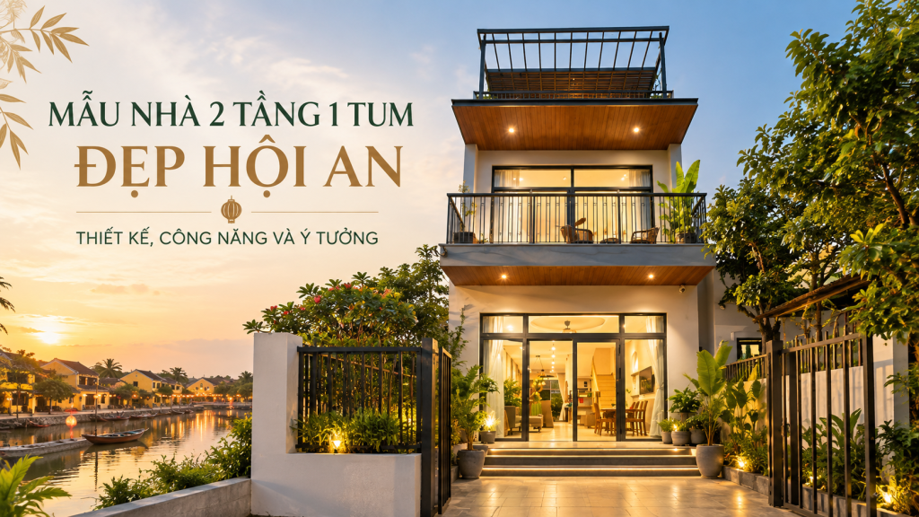 Mẫu Nhà 2 Tầng 1 Tum Đẹp Hội An