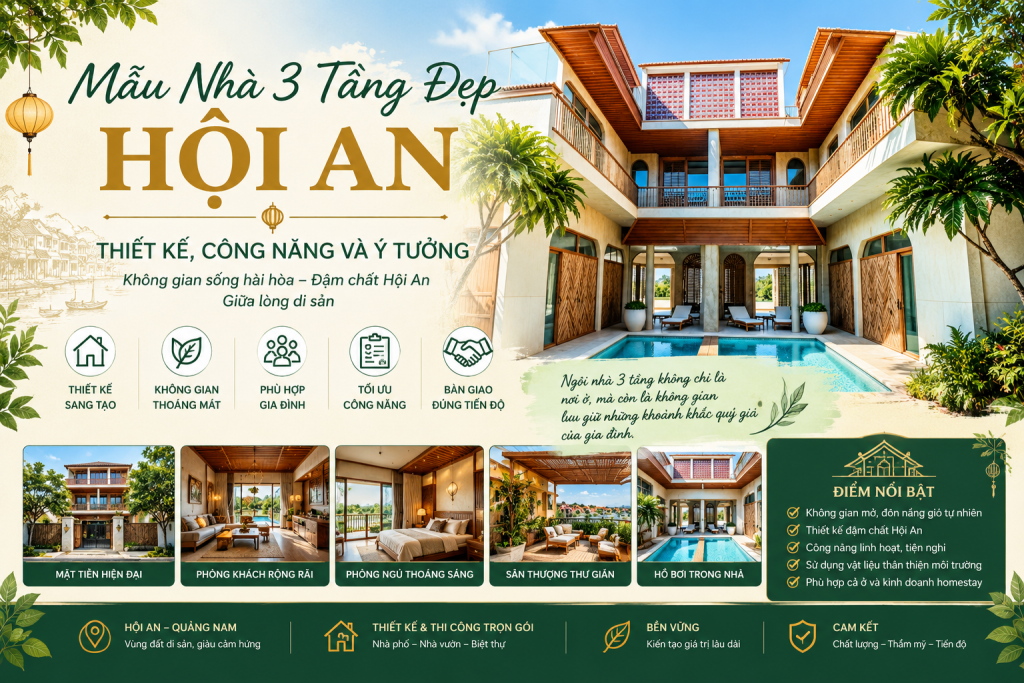 Mẫu Nhà 3 Tầng Đẹp Hội An