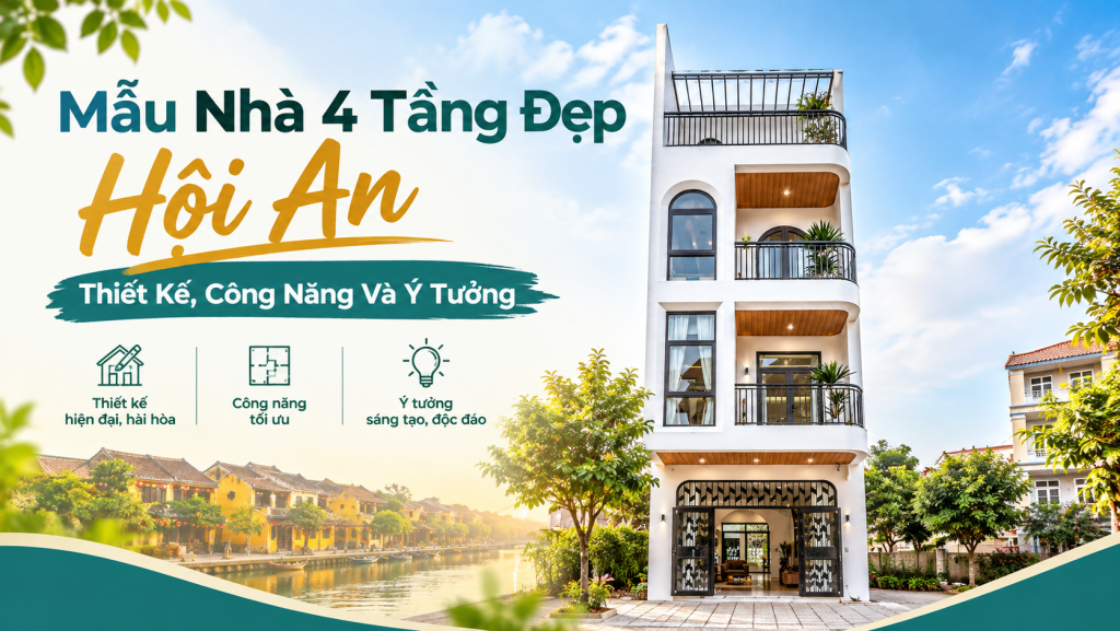 Mẫu Nhà 4 Tầng Đẹp Hội An – Thiết Kế, Công Năng Và Ý Tưởng 5 Mẫu Nhà 4 Tầng Đẹp Hội An